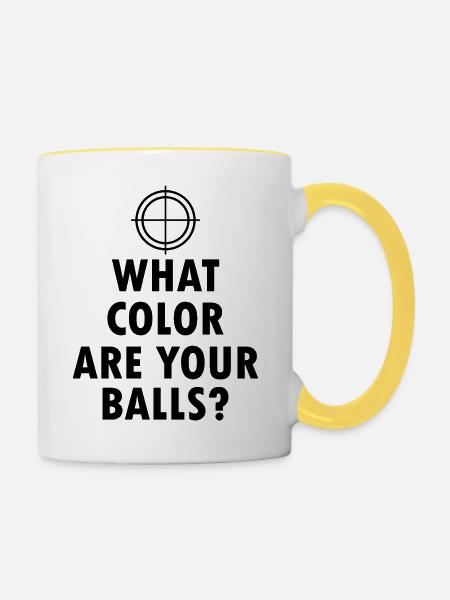 Paintball Airsoft - Tasse zweifarbig - Weiß/Gelb