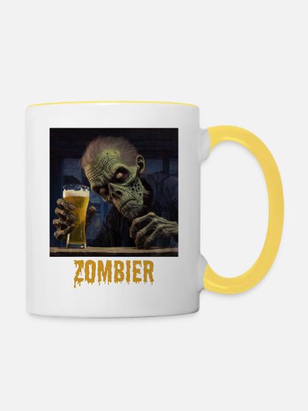 Zombier - Tasse zweifarbig - Weiß/Gelb