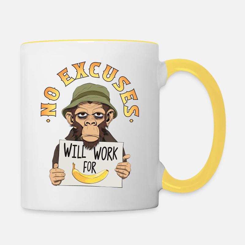 Banana Monkey - Tasse zweifarbig - Weiß/Gelb