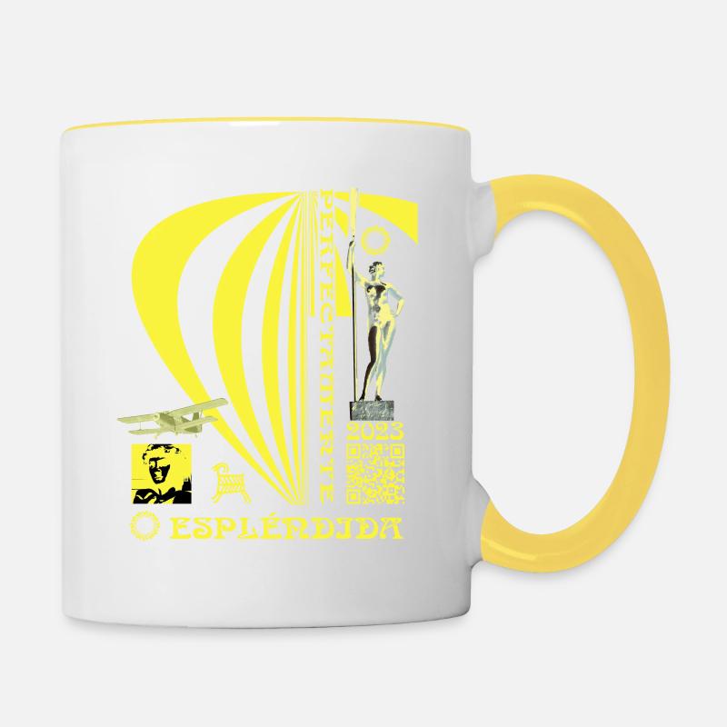 Parfaitement splendide. Jaune. - Mug contrasté - blanc/jaune