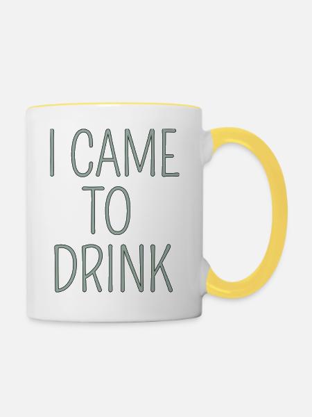 i came to drink - Tasse zweifarbig - Weiß/Gelb