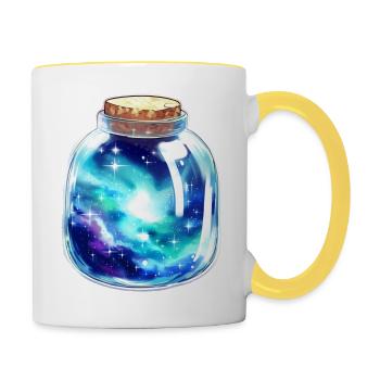 Space in a jar - Contrasting Mug - white/yellow - Right
