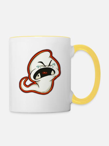 Sperma - Tasse zweifarbig - Weiß/Gelb