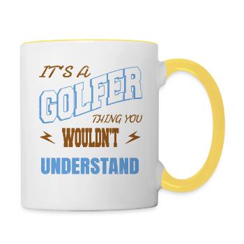 pudel hundeliebhaber geburtstagsgeschenkidee bday - Tasse zweifarbig - Weiß/Gelb - Rechts