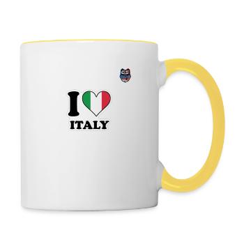 i love italy by gs ferchi - Tasse zweifarbig - Weiß/Gelb - Rechts