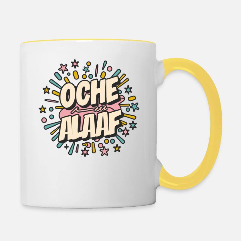 Oche Alaaf - Tasse zweifarbig - Weiß/Gelb