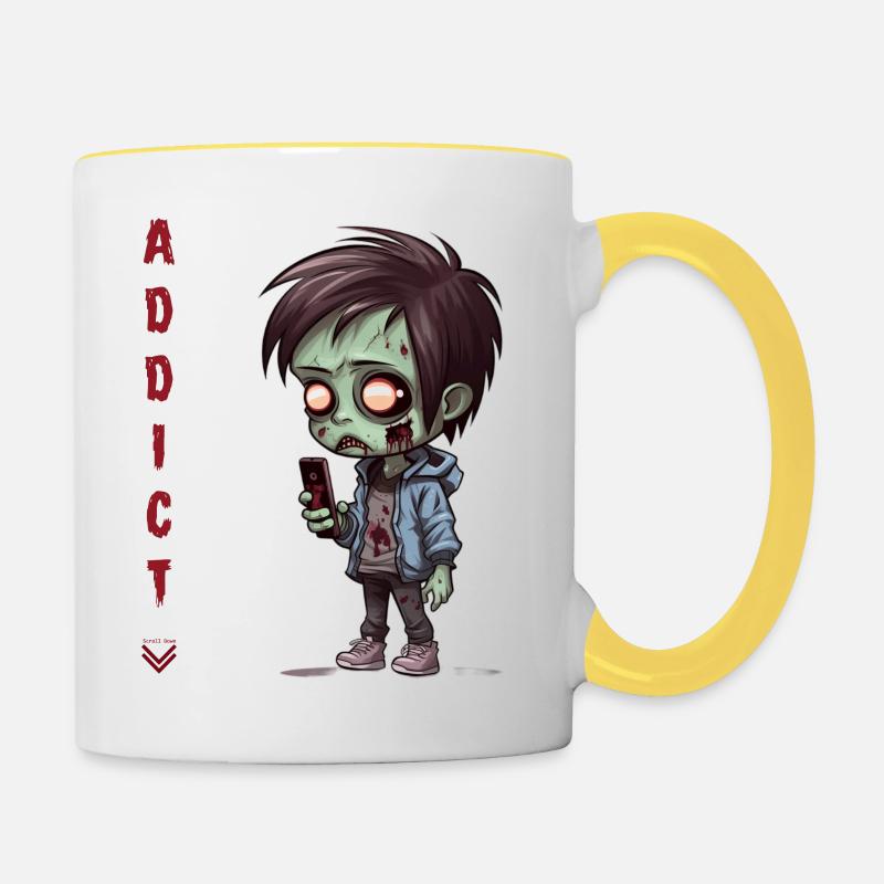 Handyholiker - Contrasting Mug - white/yellow
