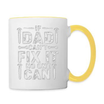 Opa, Oma, Opa, Oma, Papa, Mama, - Tasse zweifarbig - Weiß/Gelb - Rechts