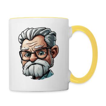 Médecin / professionnel de la santé / médecin / profession / spécialiste - Mug contrasté - blanc/jaune - Droite