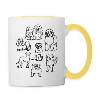 Hundefreund - Tasse zweifarbig - Weiß/Gelb - Rechts