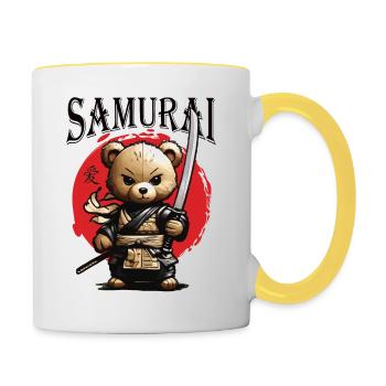 Samurai Teddy - Contrasting Mug - white/yellow - Right