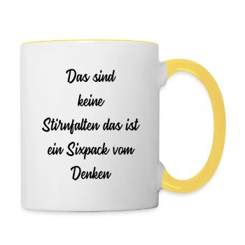 Witzige lustige Sprüche - Tasse zweifarbig - Weiß/Gelb - Rechts