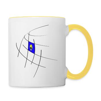 Grafik shirt - Tasse zweifarbig - Weiß/Gelb - Rechts