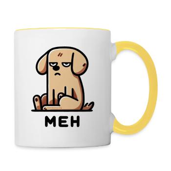 Mimikama MEH-Hund - Tasse zweifarbig - Weiß/Gelb - Rechts