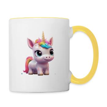 Babyeinhorn supersüßes Einhorn - Tasse zweifarbig - Weiß/Gelb - Rechts