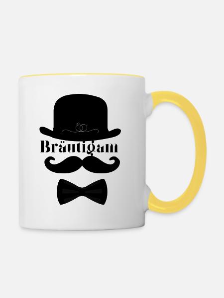Bräutigam Gentleman - Tasse zweifarbig - Weiß/Gelb