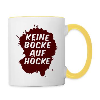 Keine Böcke auf Höcke! - Tasse zweifarbig - Weiß/Gelb - Rechts
