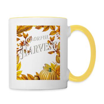 Automne Automne Aventure Récolte Voyage Nature’s - Mug contrasté - blanc/jaune - Droite