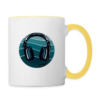 Funny Gamer Juste cinq minutes de plus 5 Jeux vidéo - Mug contrasté - blanc/jaune - Droite