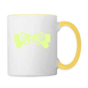 Funny Gamer Just Five More Minutes 5 Video Gaming - Contrasting Mug - white/yellow - Right