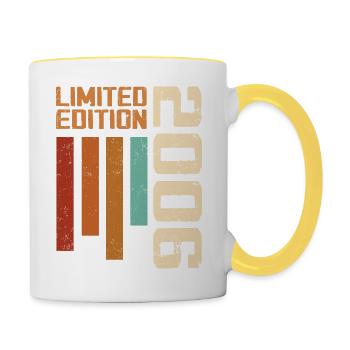 Jahrgang 2006 Geburtstagsgeschenk 2006 Retro 2006 - Tasse zweifarbig - Weiß/Gelb - Rechts