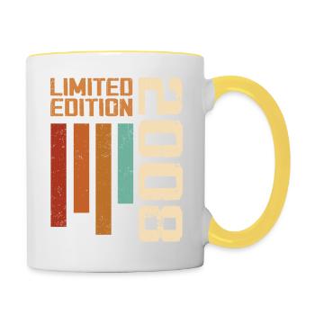 Vintage 2008 Birthday Gift 2008 Retro 2008 - Contrasting Mug - white/yellow - Right