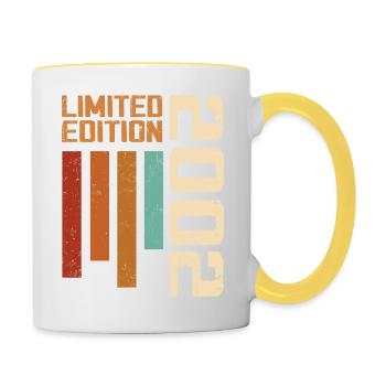 Vintage 2002 Cadeau d’anniversaire 2002 Retro 2002 - Mug contrasté - blanc/jaune - Droite