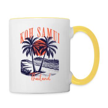Koh Samui Thailand Beach - Contrasting Mug - white/yellow - Right