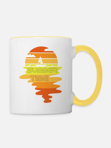 SOMMERZEIT - Tasse zweifarbig - Weiß/Gelb