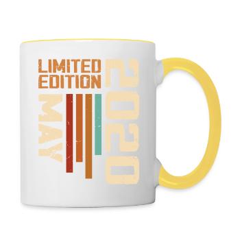 Mai 2020 Vintage Nées En Mai 2020 Anniversaire - Mug contrasté - blanc/jaune - Droite