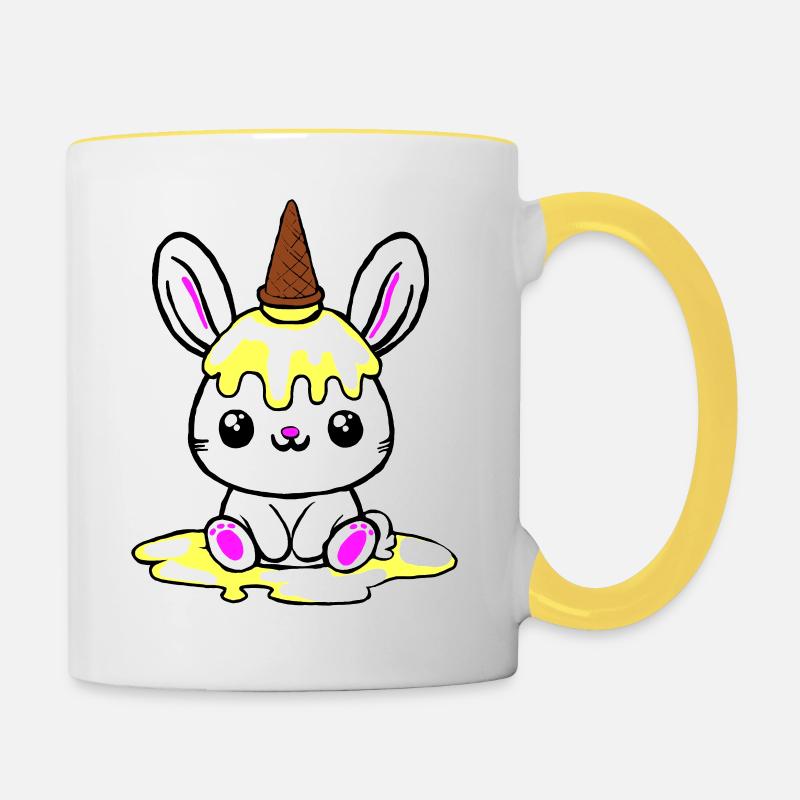 Eishorn - Tasse zweifarbig - Weiß/Gelb