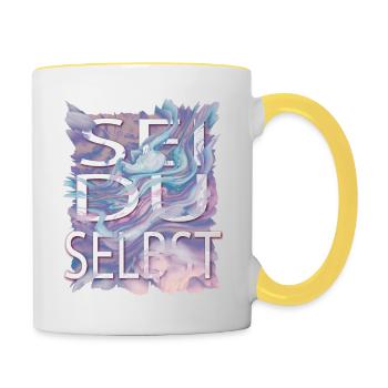 Sei Du selbst - denn alle anderen gibt es schon - Tasse zweifarbig - Weiß/Gelb - Rechts