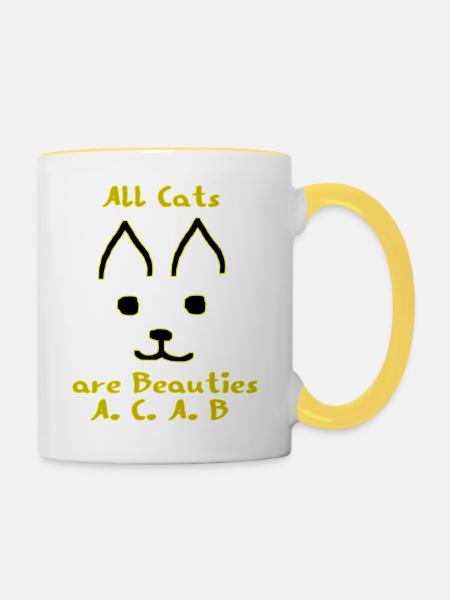 acatsab - Tasse zweifarbig - Weiß/Gelb