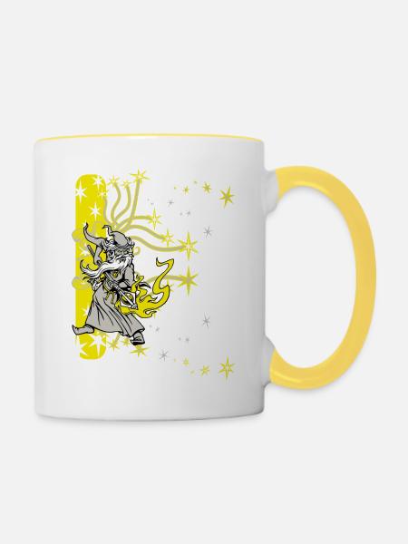 Zauberer - Tasse zweifarbig - Weiß/Gelb
