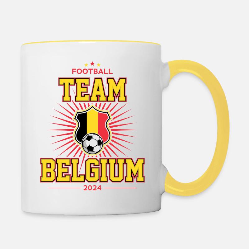 Team Belgium - Contrasting Mug - white/yellow