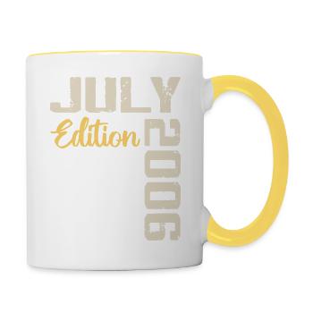 Juli 2006 Geburtstagsshirt Juli 2006 - Tasse zweifarbig - Weiß/Gelb - Rechts
