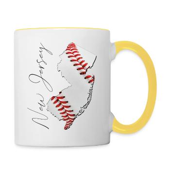 New Jersey (United States) | real baseball | Map Sct - Contrasting Mug - white/yellow - Right