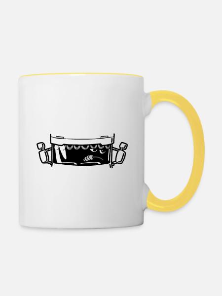 1266 Weiße Buchstaben der Verwaltungsfunktion - Tasse zweifarbig - Weiß/Gelb