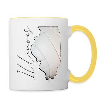 Illinois (United States) | real volleyball | Map Sct - Contrasting Mug - white/yellow - Right