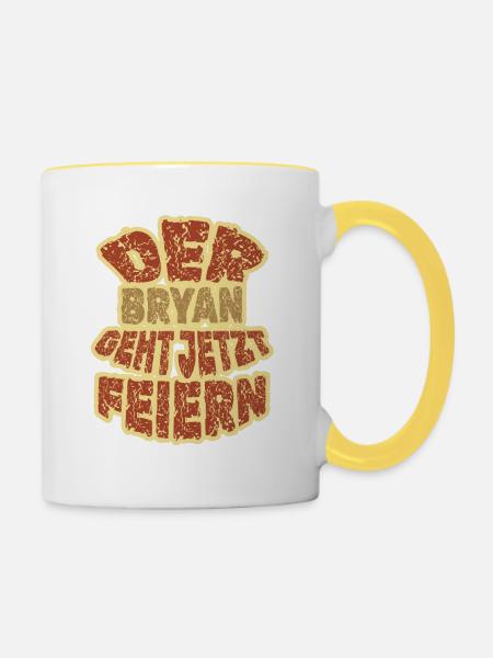 Bryan Bryan - Tasse zweifarbig - Weiß/Gelb