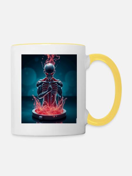 Devil - Tasse zweifarbig - Weiß/Gelb