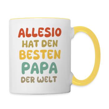 Allesio as a baby - Contrasting Mug - white/yellow - Right