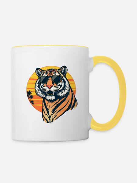 Sunset Safari - Tasse zweifarbig - Weiß/Gelb