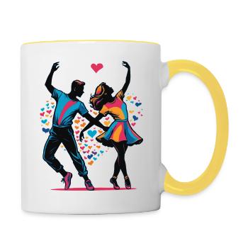 ich liebe Tanzen - Tasse zweifarbig - Weiß/Gelb - Rechts