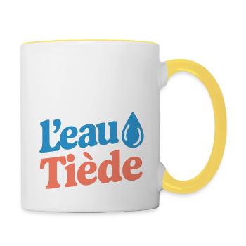 T'as pas inventé l'eau tiède - Mug contrasté - blanc/jaune - Droite