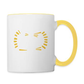 Tata la reine des gâteaux - Mug contrasté - blanc/jaune - Droite