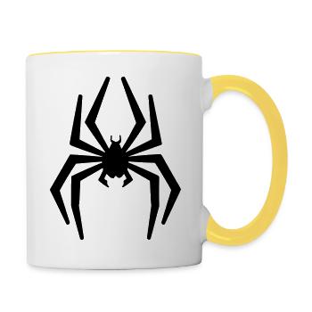 Spinne - Tasse zweifarbig - Weiß/Gelb - Rechts