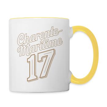 Charente-Maritime 17 - Mug contrasté - blanc/jaune - Droite