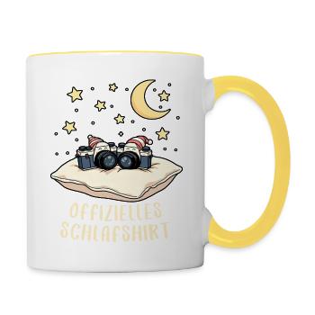 offizielles schlafshirt pärchen Kamera Fotografie - Tasse zweifarbig - Weiß/Gelb - Rechts