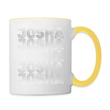 Josha en tant que frère - Mug contrasté - blanc/jaune - Droite